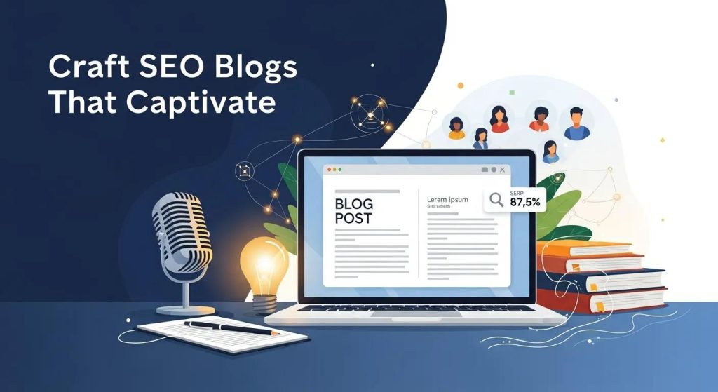 Step-by-step illustration of crafting SEO-focused blog posts