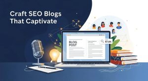Step-by-step illustration of crafting SEO-focused blog posts