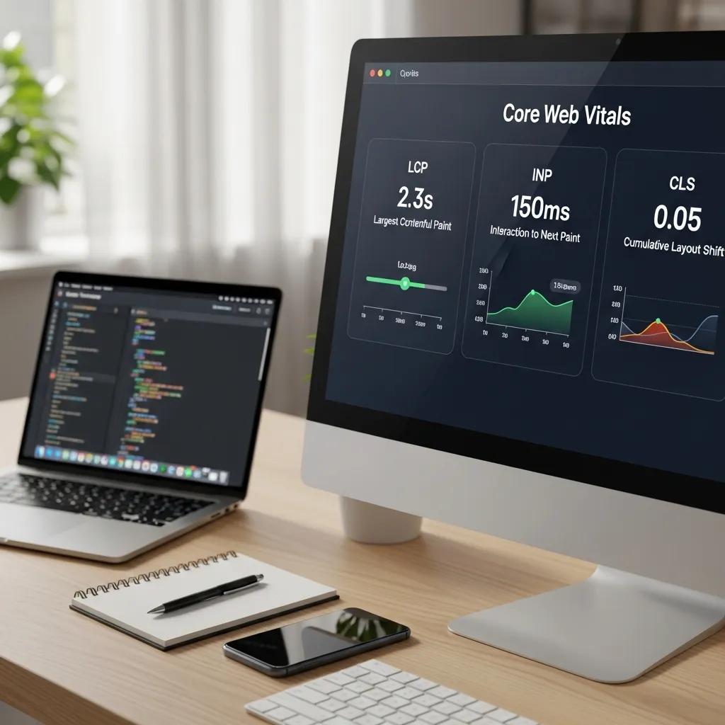 Close-up of Core Web Vitals metrics dashboard