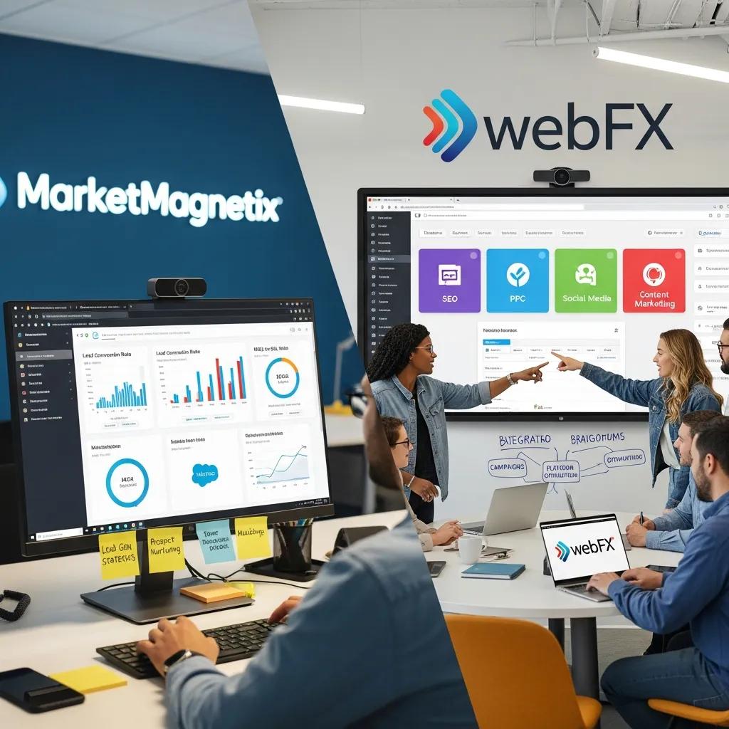 Comparison of core services offered by MarketMagnetix and WebFX in digital marketing