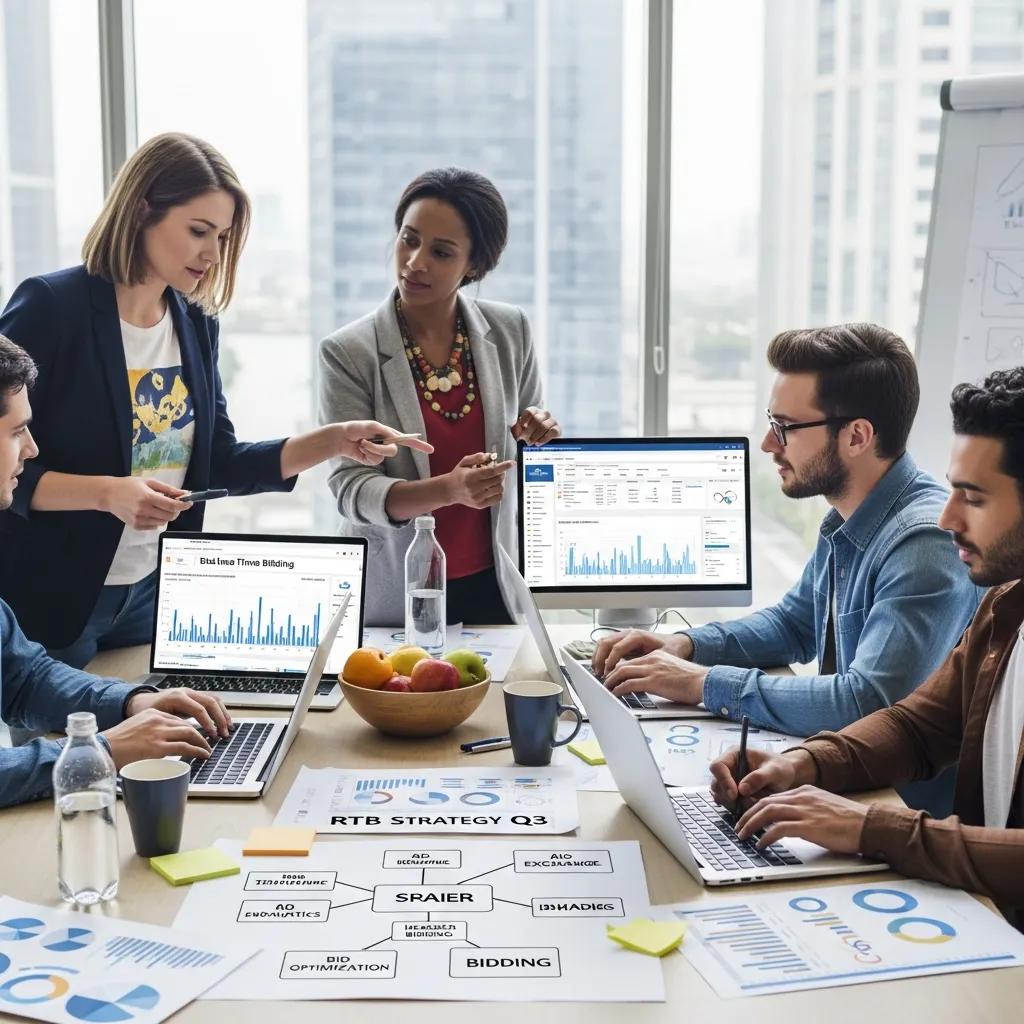 Team mapping real-time bidding signals and campaign goals in a meeting