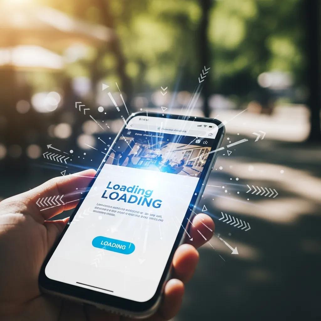 Smartphone showing a fast-loading local business website
